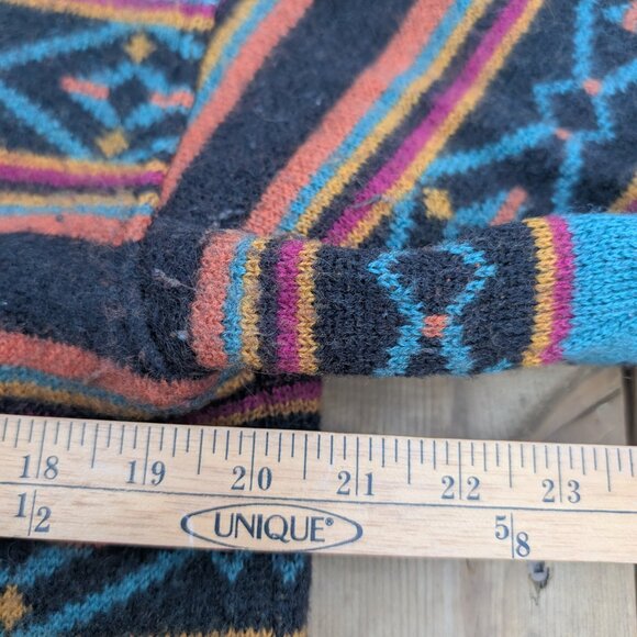 Vintage Y2K Lacasa Hoodie Women Blue Aztec Print Casual Long Sleeve Winter Boho - Picture 4 of 6